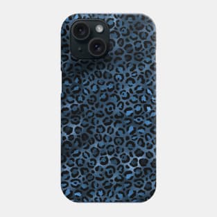 Blue and Gold Leopard Phone Case