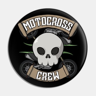 Motocross crew Jolly Roger pirate flag Pin