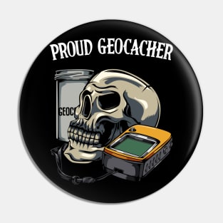 Geocaching - Proud Geocacher Skull GPS Pin