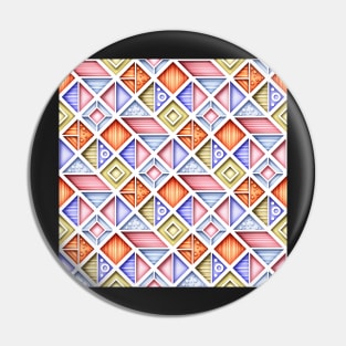 3d Colorful Geometric Pattern, Crazy Design Pin