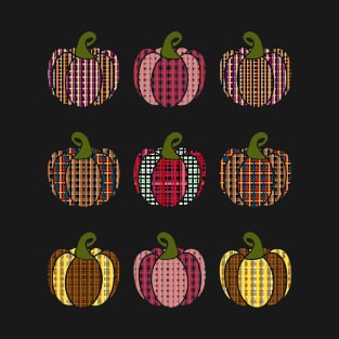 Fall Plaid Pumkins - Cute Halloween Design T-Shirt