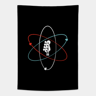 Bass Guitar Headstock Atom Symbol Tapestry