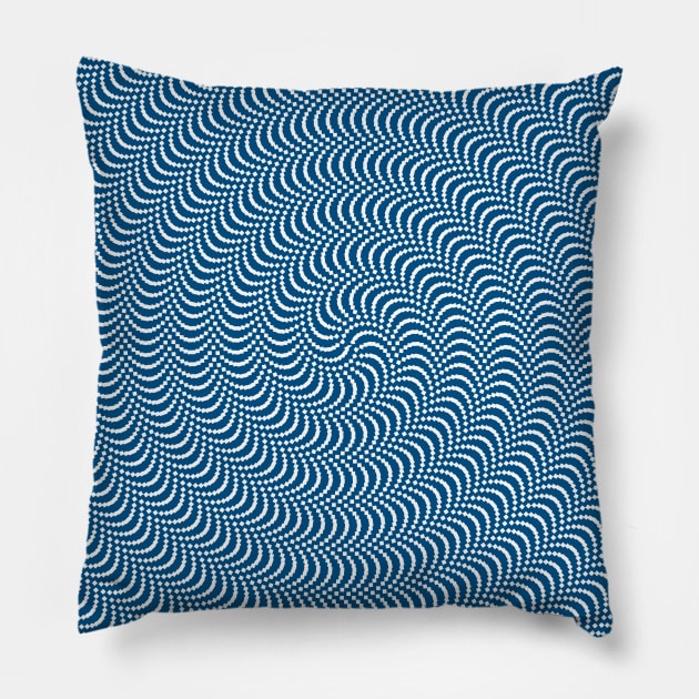 Psychedelic Spiral in Blue Pillow by pASob