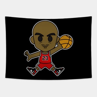 Chibi Michael Jordan Jump Red Tapestry