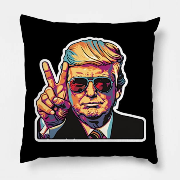 President Donald Trump Pillow by KimonoKaleidoscope