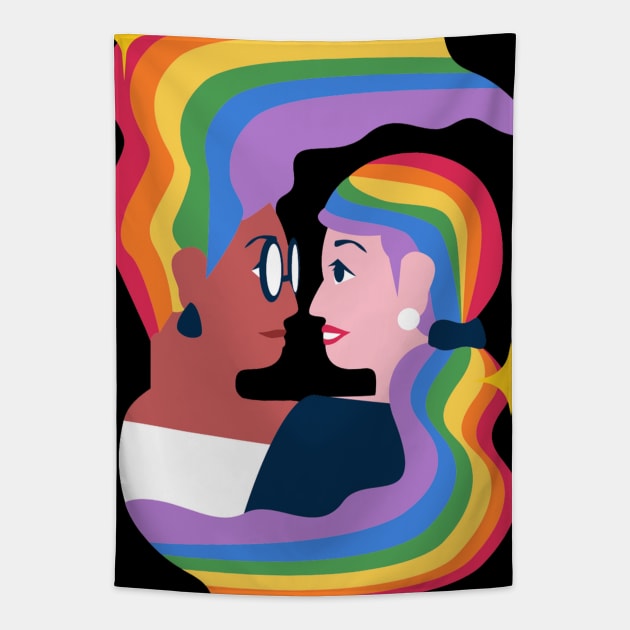 Lesbian Couple Tapestry by ctrlzie