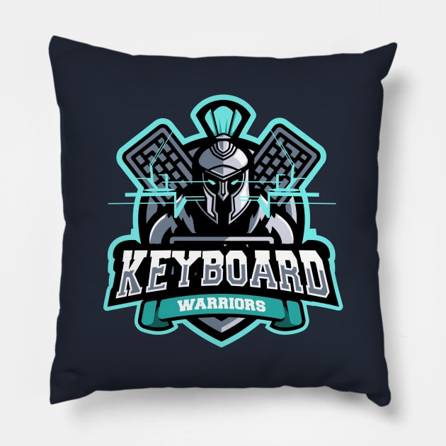 Team Keyboard Warriors Pillow by artlahdesigns