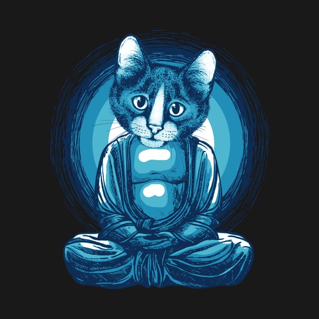 Sitting Buddha Cat by fizzyllama