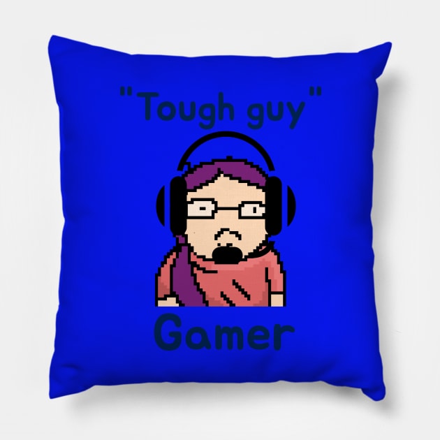 Tough guy gamer Pillow by playerpup