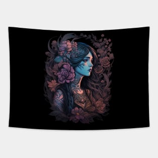 gothic girl tattoed Tapestry