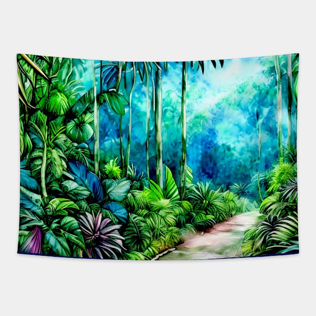 Mystère Forêt Tropicale 01 Tapestry by Vamamoi Créations