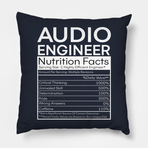 Audio Engineer Nutrition Facts Pillow by Stellart