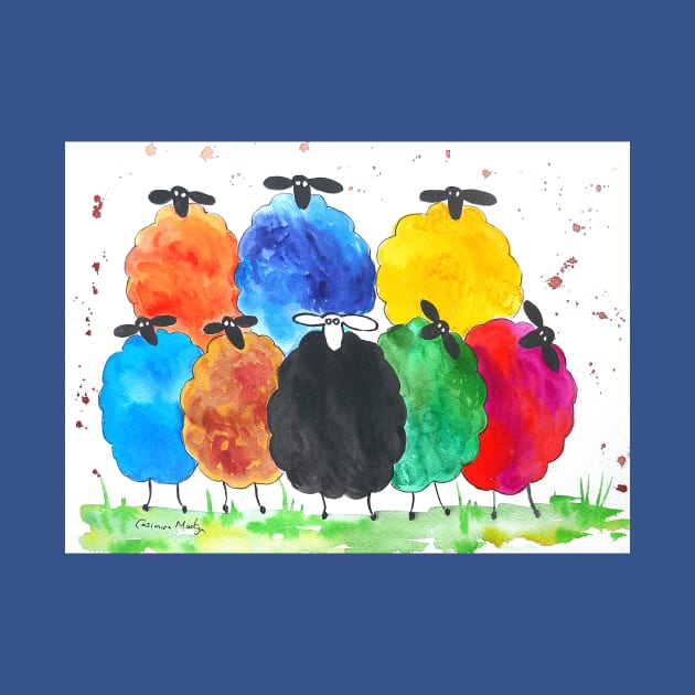 Quirky Colourful Sheep by Casimirasquirkyart