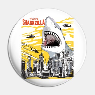 Sharkzilla Funny Shark Gift Shark Lovers Pin