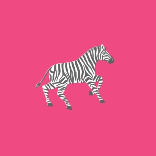 Galloping Zebras on Pink T-Shirt