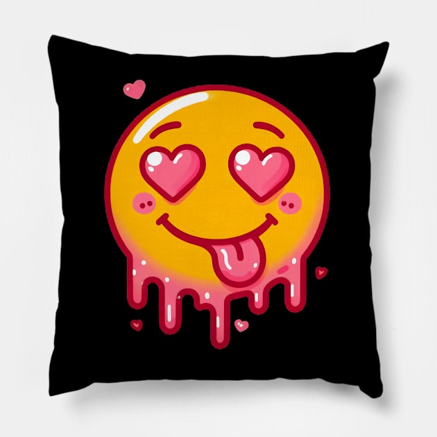 Smiley face in love Pillow by NightvisionDesign