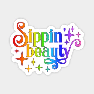 Sippin' Beauty - Rainbow Art - Wine Lovers Magnet