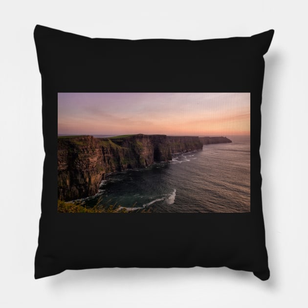 Clifftop Sunset Pillow by krepsher