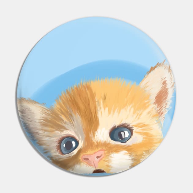 Peek a Boo Cute Little Kitten art Pin by AlondraHanley