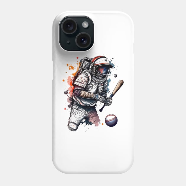 Baseball Astronaut #3 Phone Case by Chromatic Fusion Studio