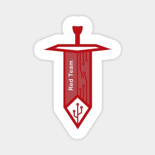 Cybersecurity Red Team Sword Circuits Gamification Logo Magnet