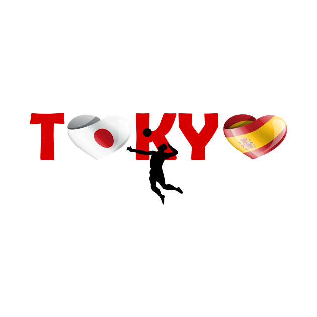 Volleyball in Tokyo - team Spain (ES) by ArtDesignDE