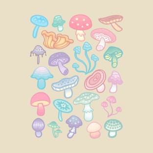 Pastel Mushrooms 1 T-Shirt