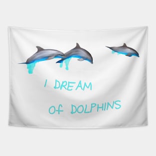 Cute Swimming Ocean Blue Jumping Dolphin Tapestry