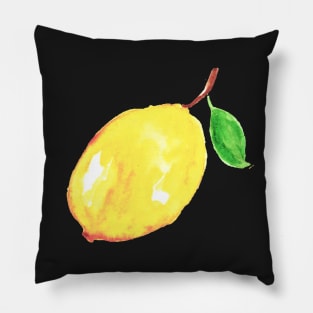 Watercolor Lemons Citrus Yellow Cute Pillow