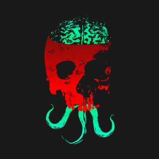 Scary Skull with Brain - Color Version 6 T-Shirt