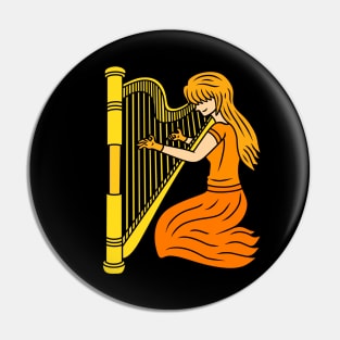 Harpist Girl Pin