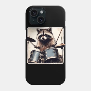 Raccoon drummer Phone Case