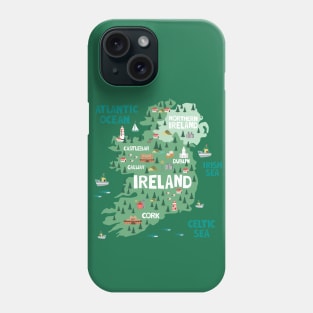 Ireland Illustrated Map Phone Case