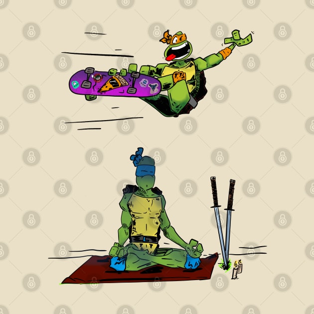 Mikey and Leonardo Meditate Together by Loft516