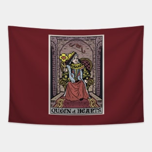 Queen of Hearts Tarot Card Valentines Day Tapestry