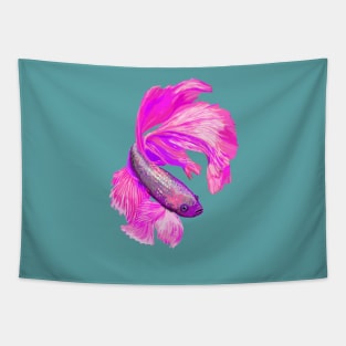 Pink Siamese fighting fish Tapestry