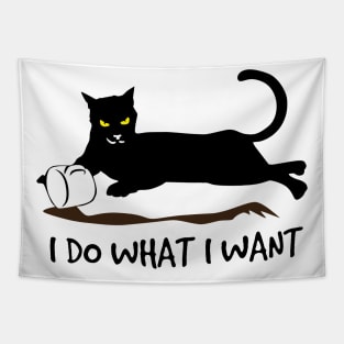 I Do What I Want Black Cat Tapestry