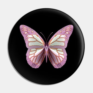 Silky Butterfly in Pink and White Pin