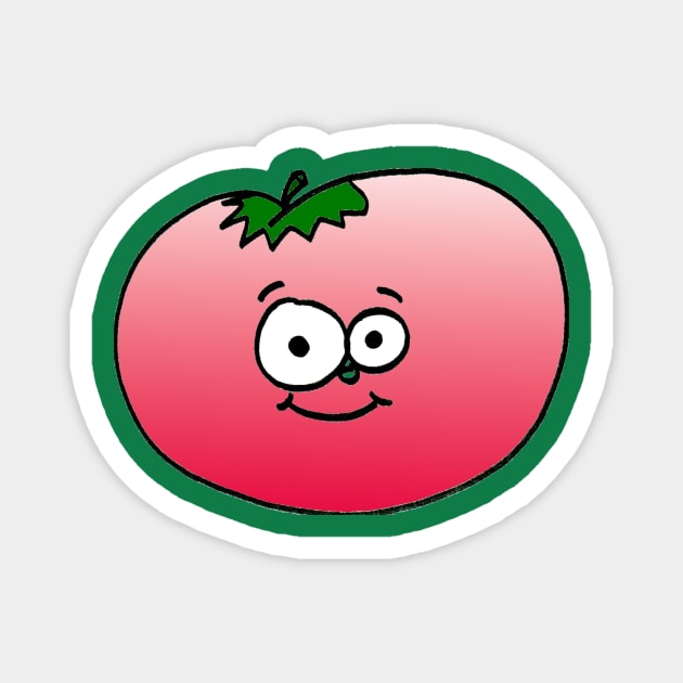 Happy Tomato Doodle Magnet by 1Redbublppasswo