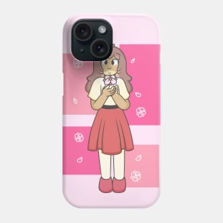 Pink Flower Girl Phone Case