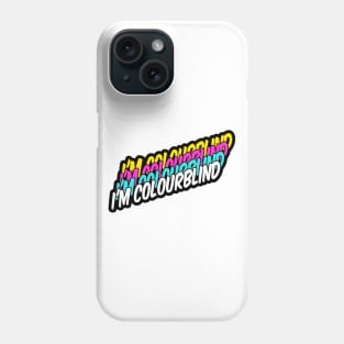 in colourblind lettering in four colors Phone Case