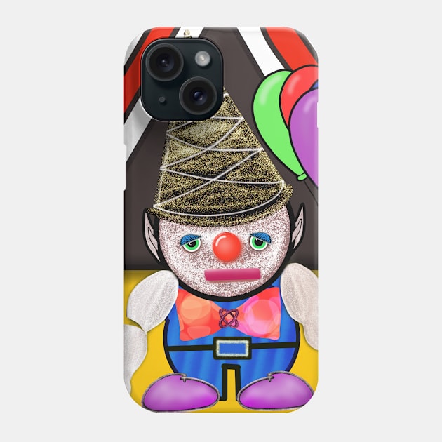 a creepy sad clown holding balloons Phone Case by FlippinTurtles