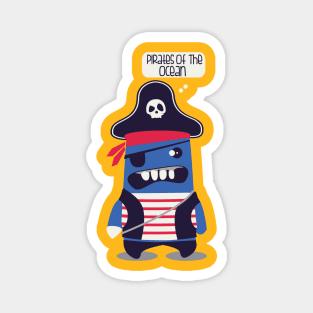 Pirate Monster T-Shirt Phone Case Tee Totebag Magnet