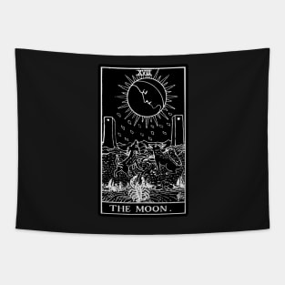 XVIII. The Moon Tarot Card | Obsidian and Pearl Tapestry