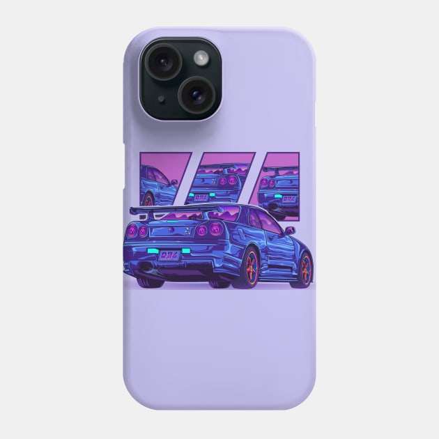 Skyline Gtr R34 car sport Phone Case by Ilhamqrov