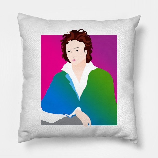 PERCY BYSSHE SHELLEY - POP ART ILLUSTRATION Pillow by CliffordHayes