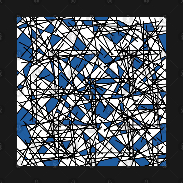 Blue 80s Memphis Shards Abstract Postmodern Pattern by BillingtonPix