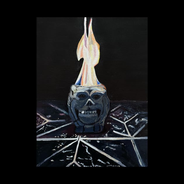 Skull Fire Painting by JKP2 Art