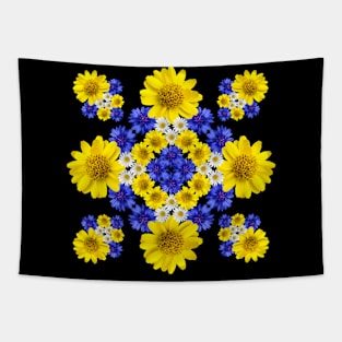 Colourful Floral Pattern Blooming Flower Tendril Blossoms Tapestry