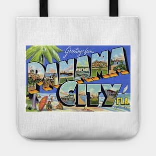 Greetings from Panama City, Florida - Vintage Large Letter Postcard Tote